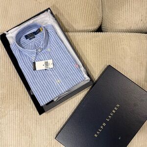 Ralph Lauren Men's Classic Fit Striped Linen Shirt